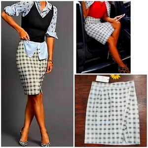 Cabi Valentina Skirt, Checker print size 8 NWT